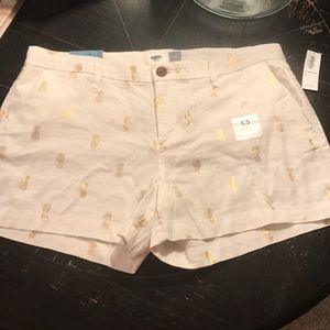 NWT gold pineapple shorts